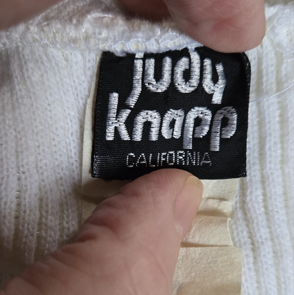 Judy Knapp beautiful white sparkling knit sweater skirts szM/S - Picture 4 of 5